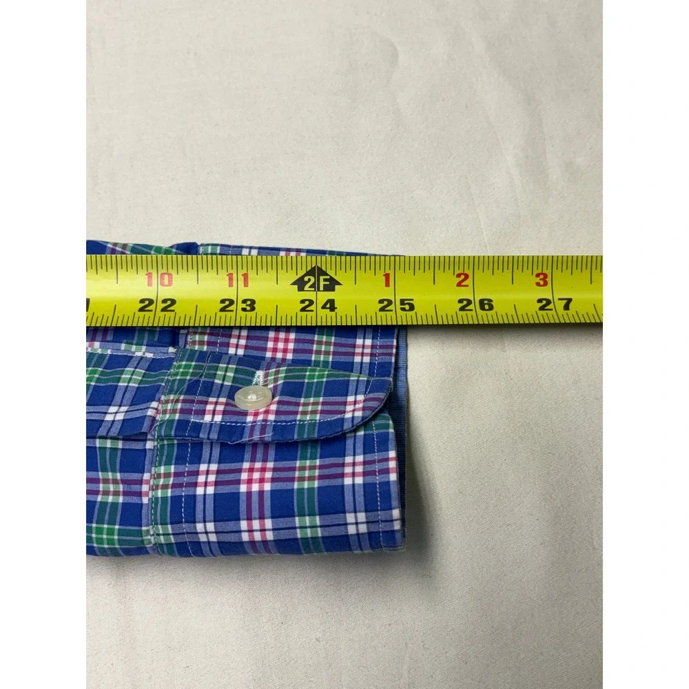 Polo Ralph Lauren Men's Plaid Button Down Shirt Stretch Cotton Pink Green Blue M